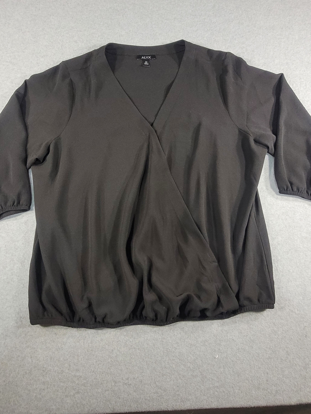 ALYX Black Wrap-Front V-Neck Blouse